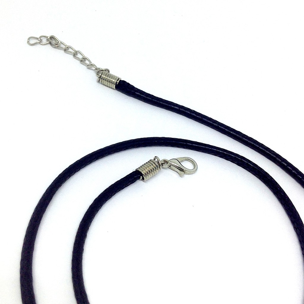Vòng cổ dây da đen 3mm 50cm - Dây chuyền trơn dành cho nam nữ handmade