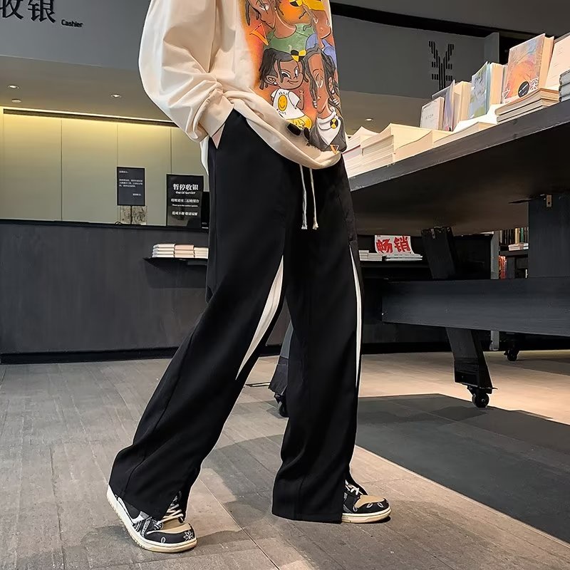 Quần Dài Nam Ống Rộng Xẻ Tà Thời Trang Hàn Quốc