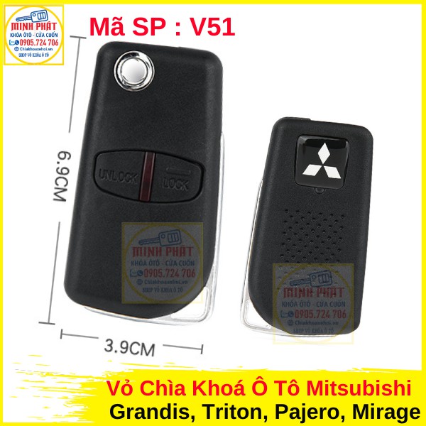 Vỏ Độ gập Chìa khóa xe Mitsubishi Grandis, Triton, Pajero