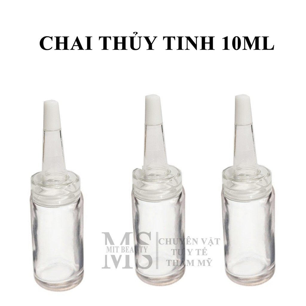 chai thủy tinh 10cc, lọ thủy tinh trắng 10ml chiết serum tế bào gốc tinh chất