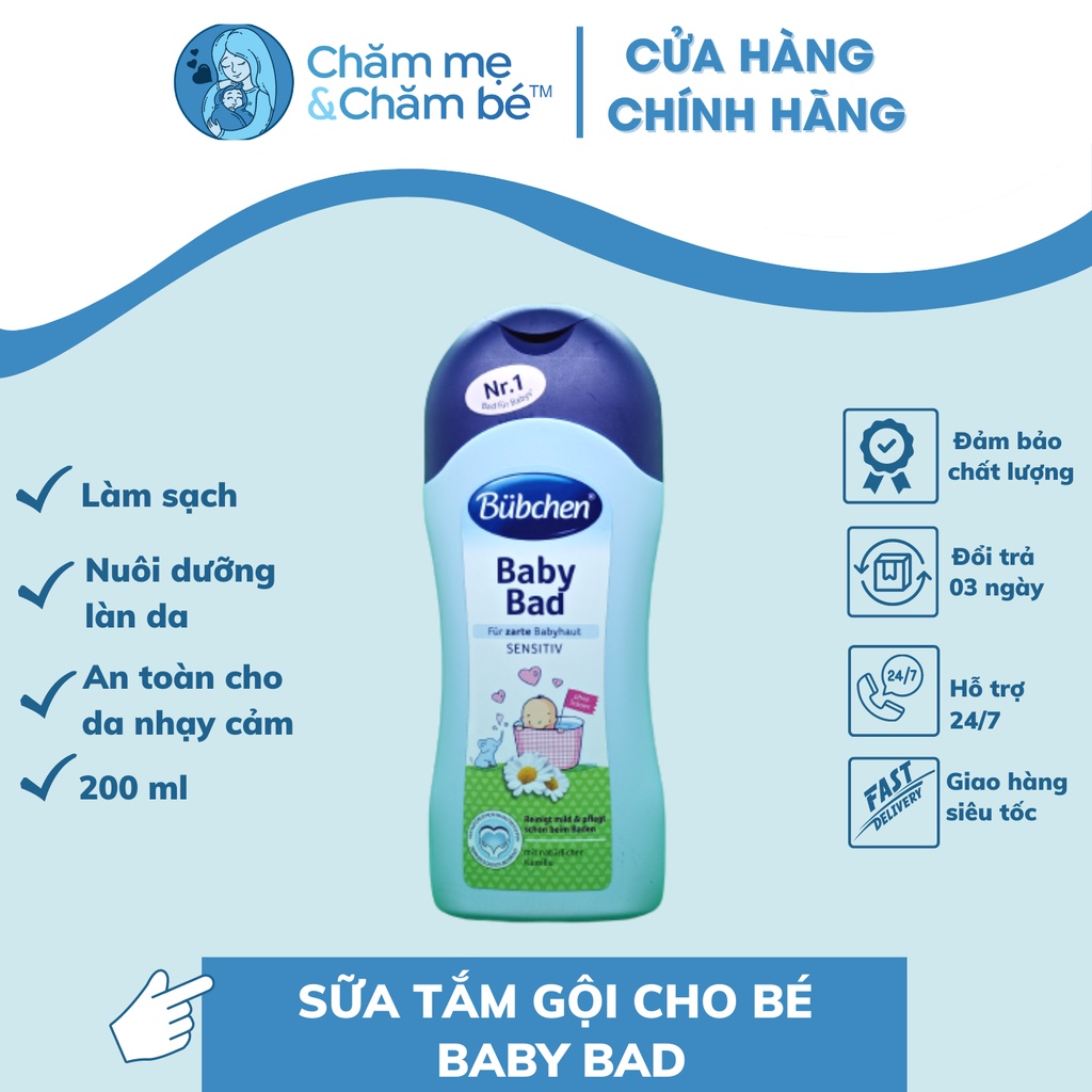 Sữa tắm gội cho bé Bubchen Baby Bad | Chính hãng Bubchen, Đức | Dung tích 1000ml