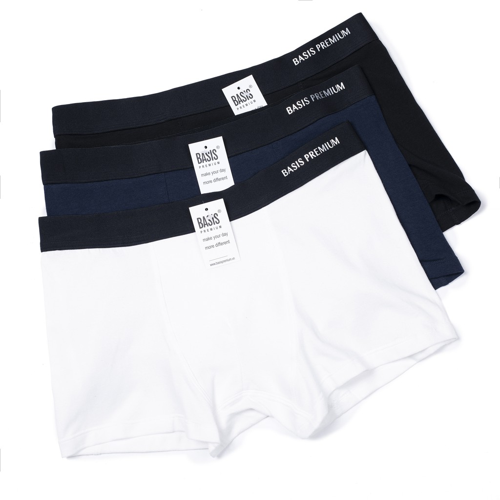 Quần lót nam boxer sợi cotton kháng khuẩn, thoáng mát, co giãn Basis BOXER