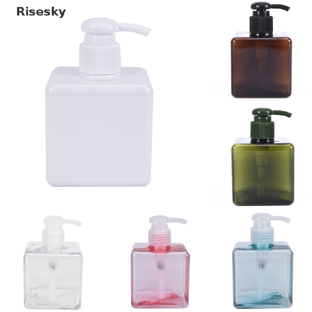 Bình Nhựa Rỗng Hình Vuông 250ml Đựng Dầu Gội Đầu Tiện Dụng