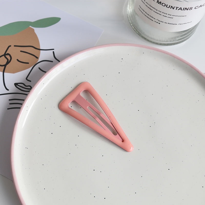 Kẹp tóc mái, kẹp tách hình tam giác sơn bóng 7cm nhiều màu sắc ngọt ngào