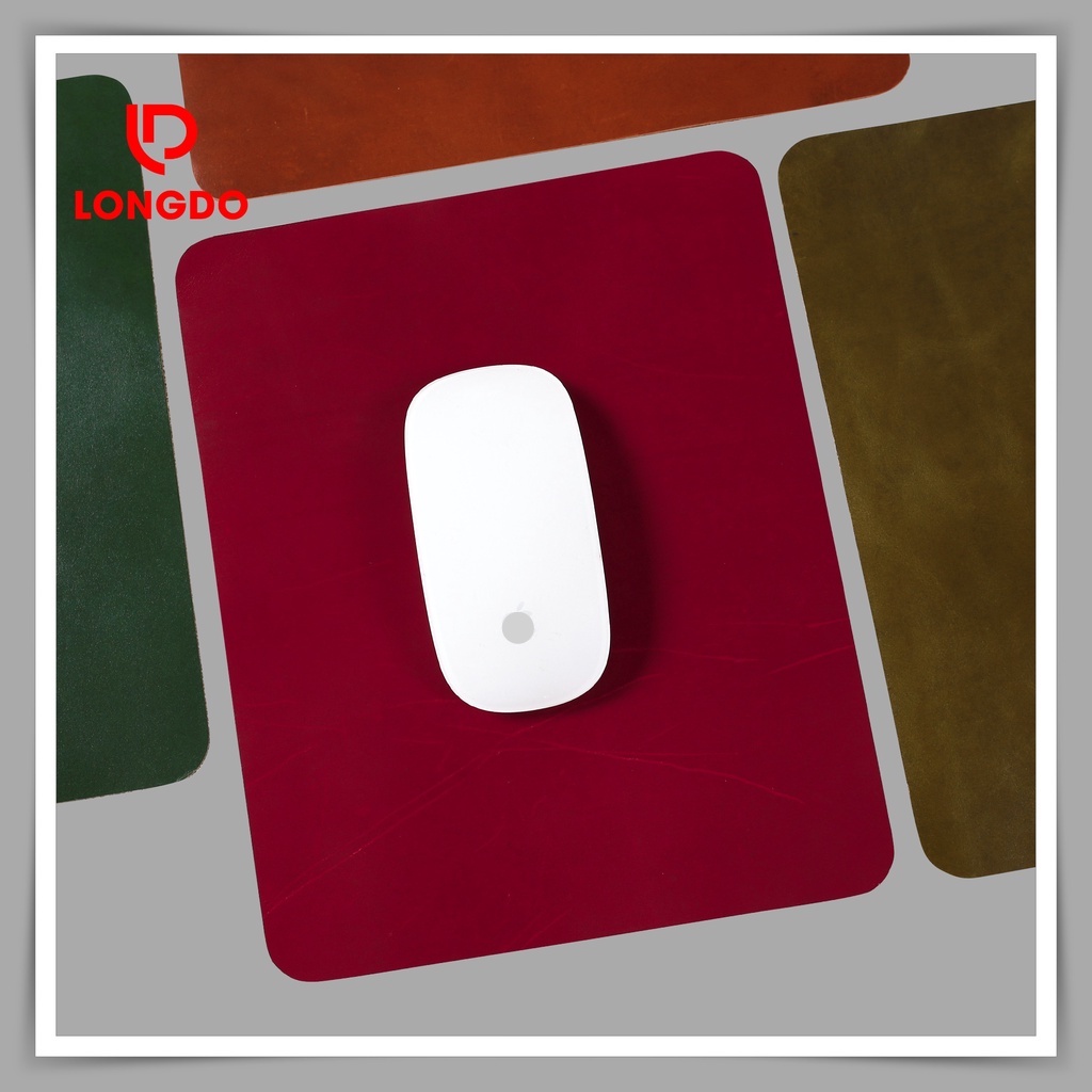 Lót chuột cute bằng da bò thật - Bảo hành 5 năm - Hàng chính hãng thương hiệu Longdo Leather - Pullup