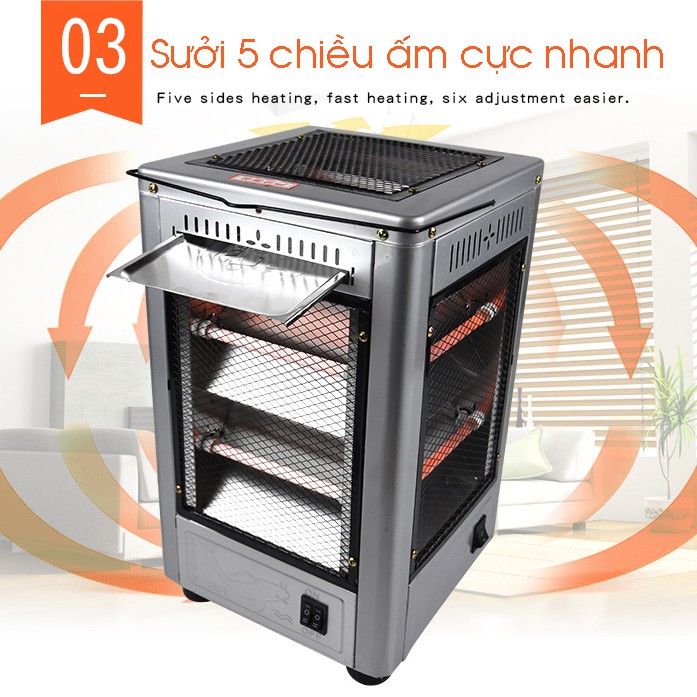 Máy sưởi 5 chiều