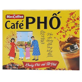 Cà phê sữa hòa tan Maccoffee Café Phố hộp 10 gói 240g