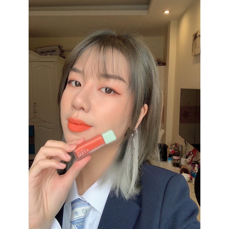 Son kem lì màu cam sáng Dolly super matte, son kem lì không chì bền màu lâu trôi