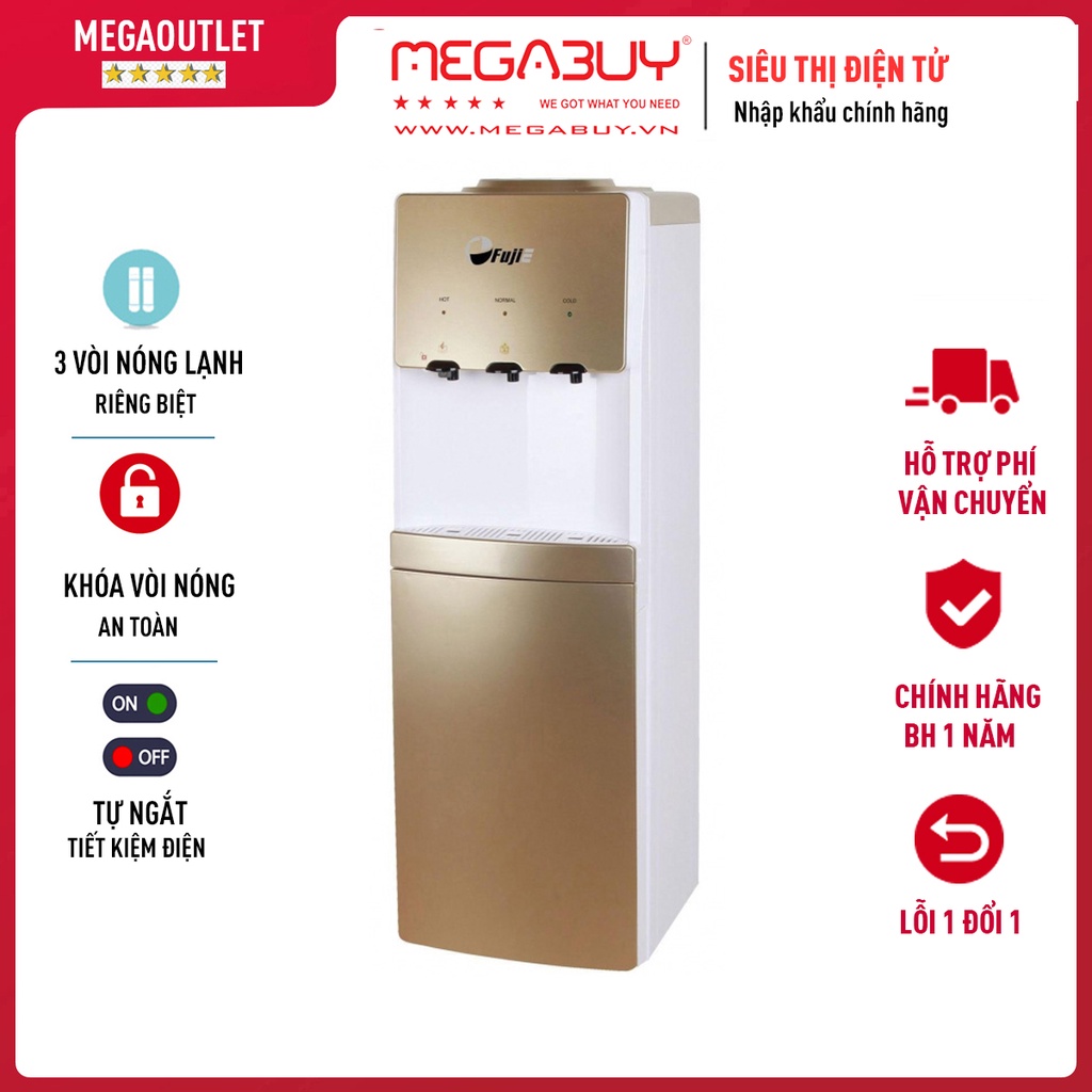 Cây nước nóng lạnh nhập khẩu Nhật Bản mini gia đình FujiE WDBD20C, máy nước uống nóng lạnh dùng bình lọc
