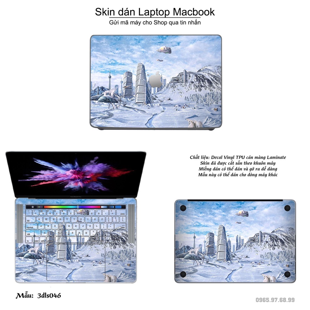 Skin dán Macbook mẫu 3D họa tiết (đã cắt sẵn, inbox mã máy cho shop)