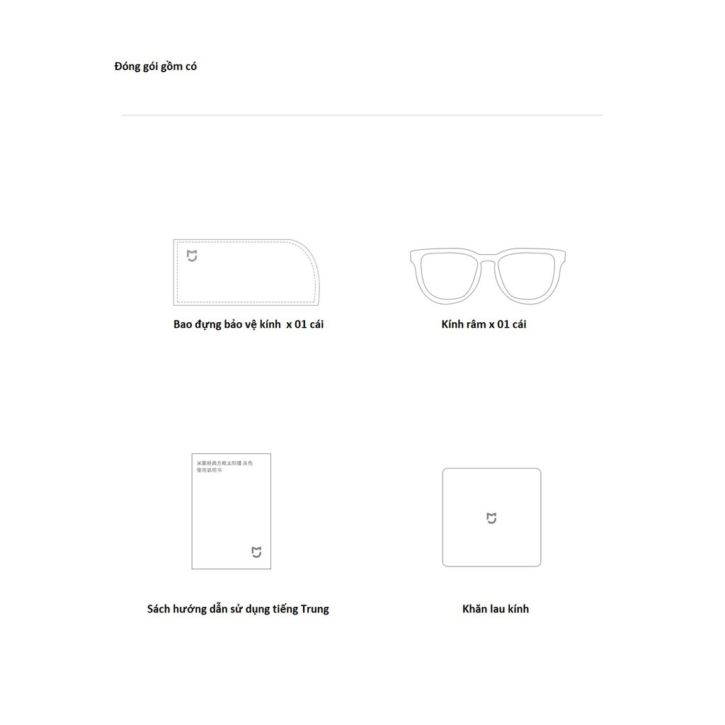 Kính râm gọng vuông phong cách cổ điển Xiaomi TYJ01TS