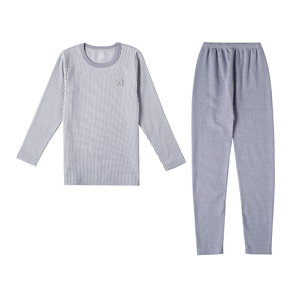 Bộ Đồ Ngủ Pijama 2 Món Bằng Cotton Mềm Mại Kẻ Sọc Kiểu Hàn Quốc Cho Bé Từ 3-12 Tuổi