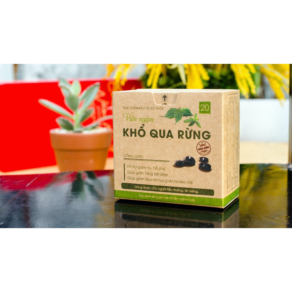 Viên ngậm giảm ho không đường từ Khổ qua rừng hộp 20 viên dành cho người tiểu đường, ăn kiêng