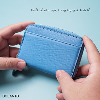 Ví Da Saffiano Đựng Thẻ DOLANTO BRAND Khóa Zip