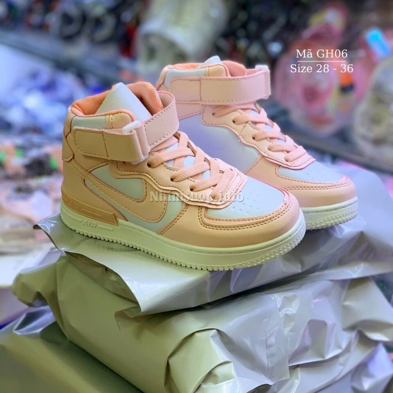 Giày thể thao cổ cao cho bé gái 4 - 12 tuổi thể thao kiểu dáng sneaker năng động và cá tính đi học đi chơi GH06