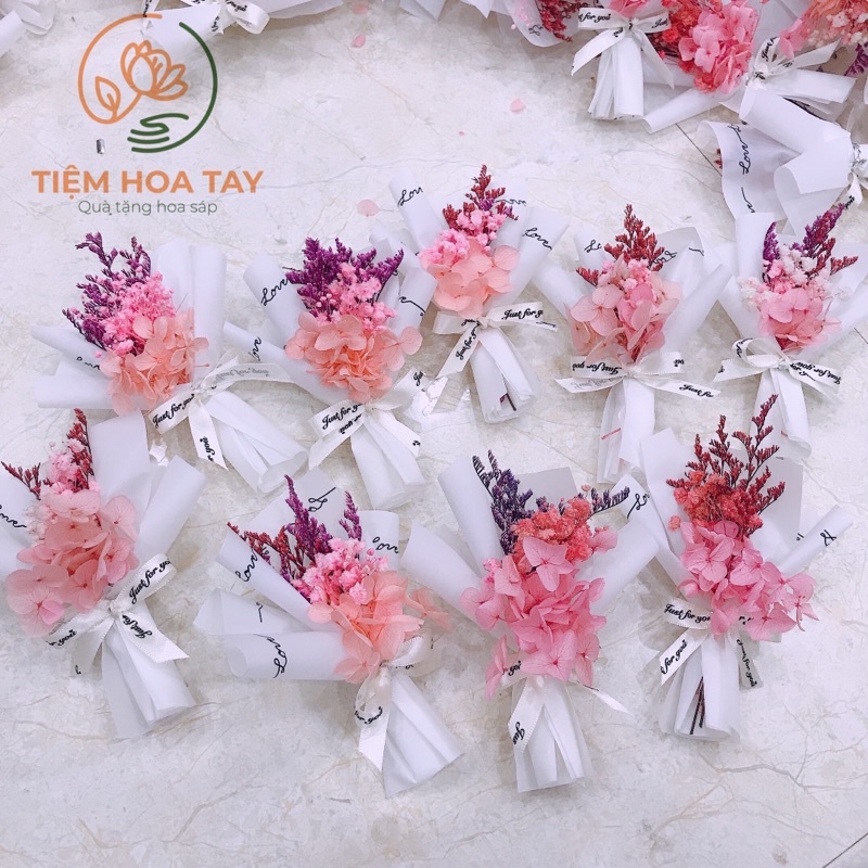 Hoa mini hoa khô mix trang trí bánh kem trang trí hộp quà