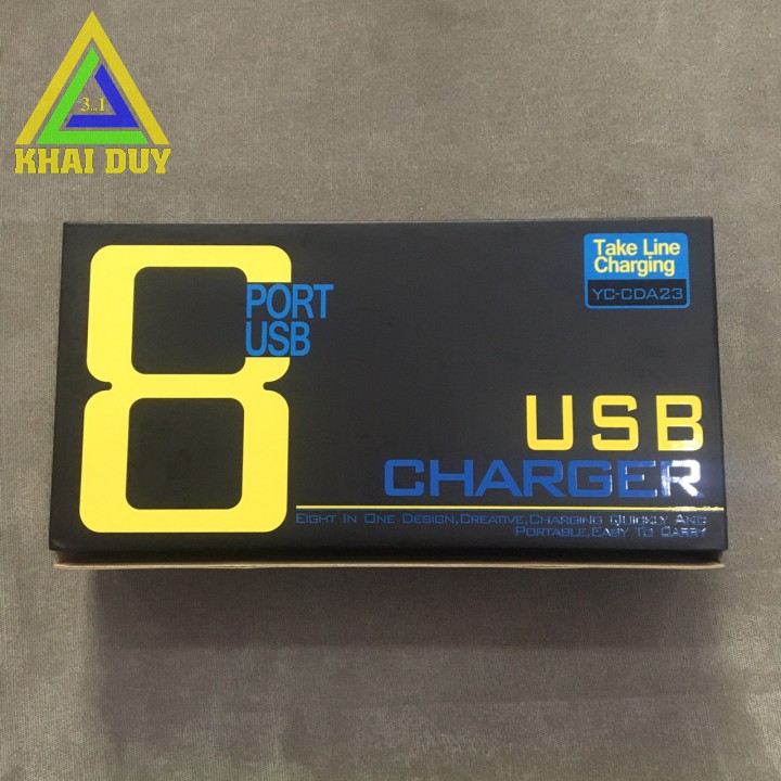 HUB Sạc Thông Minh Màn Hình LCD 8 Cổng USB YC-CDA23 Chính Hãng Khai Duy