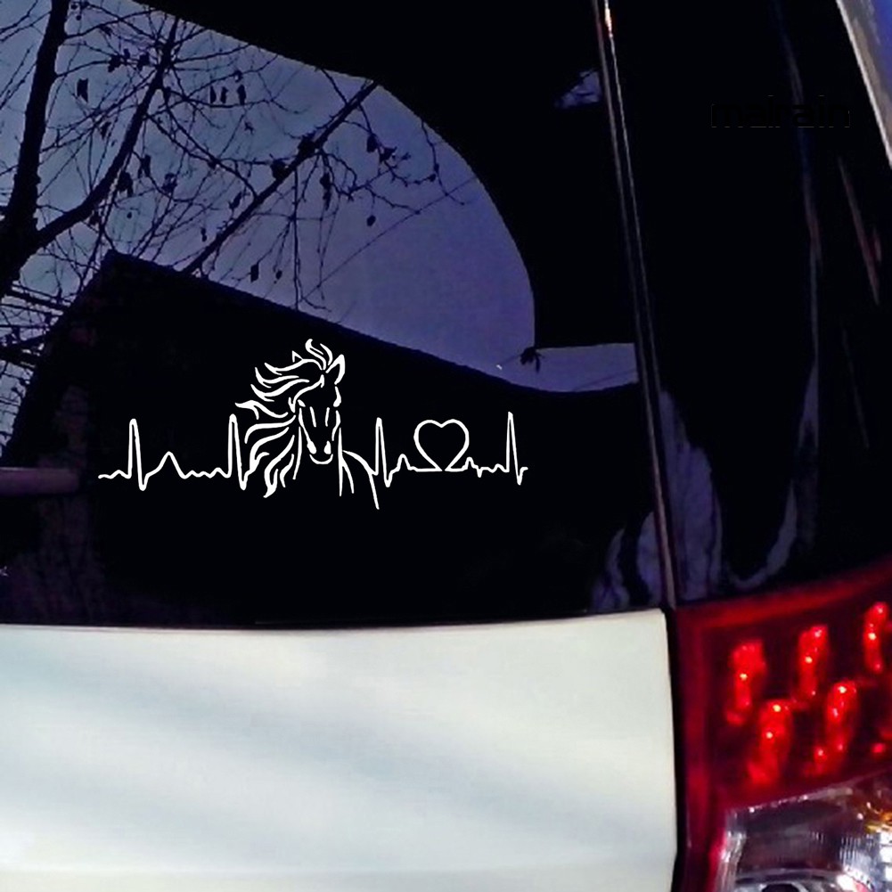 Hình Dán Cửa Xe Ô Tô Họa Tiết Nhịp Tim Trang Trí Độc Đáo Sáng Tạo