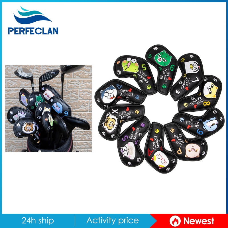 Set 10 Vỏ Bọc Đầu Gậy Đánh Golf Màu Trắng 4 5 6 7 8 9 P A S X