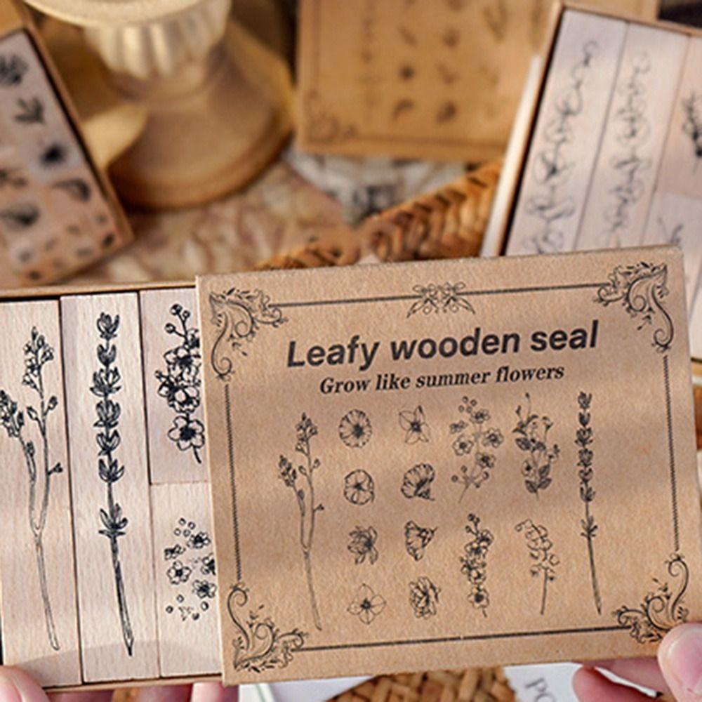 CHOOKEY Bộ 4 Con Dấu Gỗ In Hình Sáng Tạo