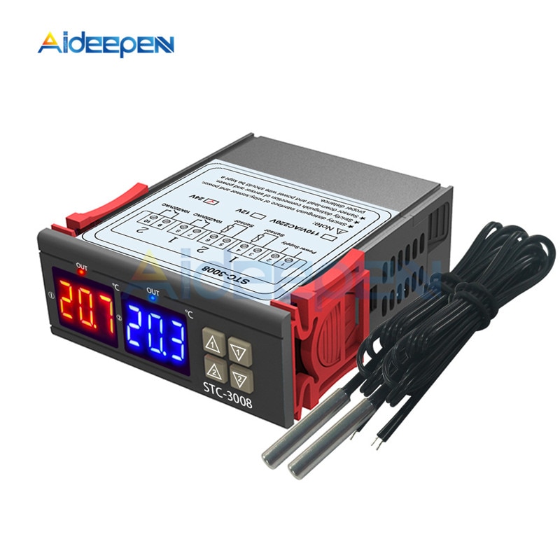 Bộ Điều Khiển Nhiệt Độ Kỹ Thuật Số STC-3008 3018 3028 C / F AC 110V 220V DC 12V 24V 10A