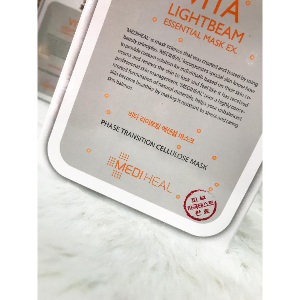 Mặt nạ dưỡng trắng, mờ vết thâm Mediheal Vita Lightbeam Essential Mask Ex