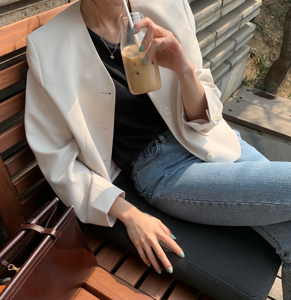 Áo khoác suit cổ tim thời trang cỡ nhỏ xinh xắn | BigBuy360 - bigbuy360.vn