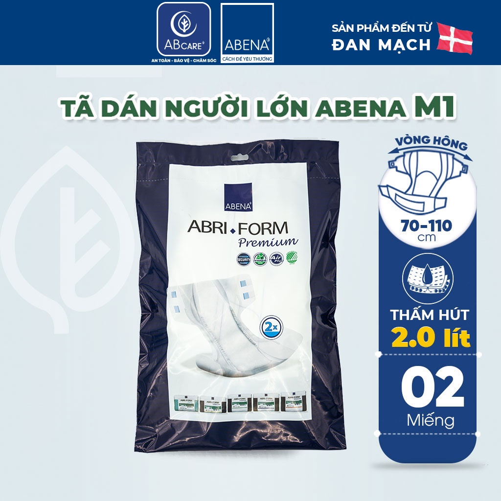 Tã dán người lớn Abena Abri Form Premium - Nhập khẩu Đan Mạch (Gói 2 miếng)