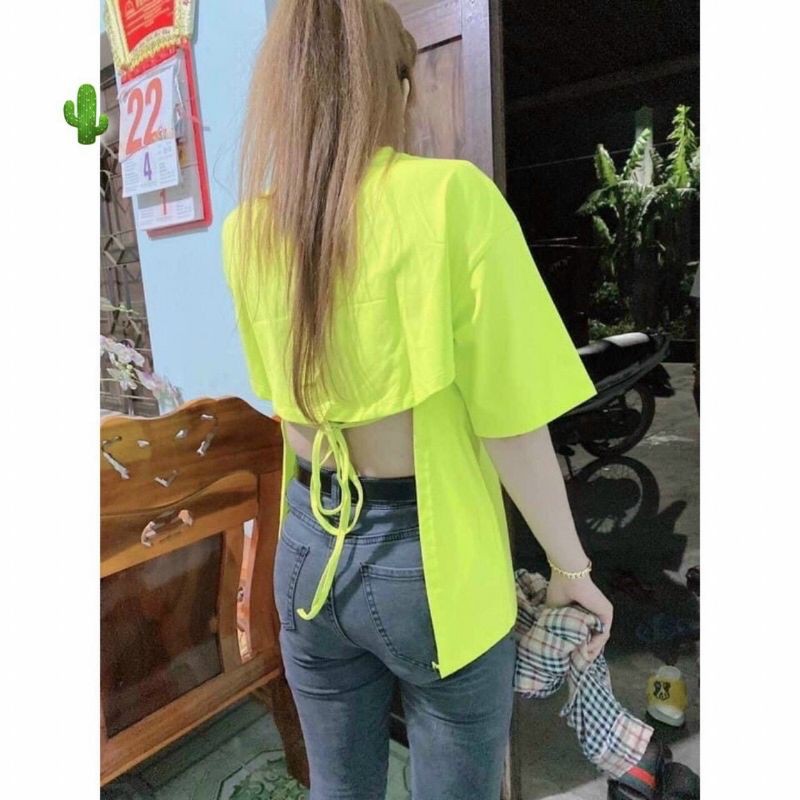 🍓 Áo thun 3/4 cột dây lưng sau đủ màu