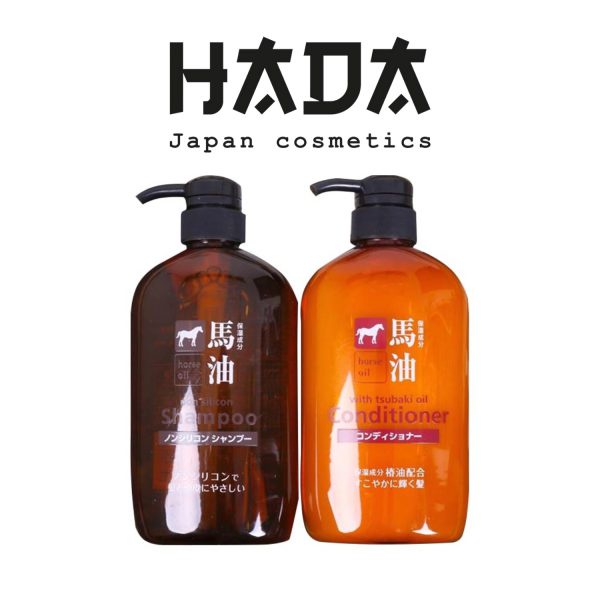 Dầu gội xả đầu mỡ con ngựa Horse Oil của Nhật Bản chai 600ml - HADACOSMETIC