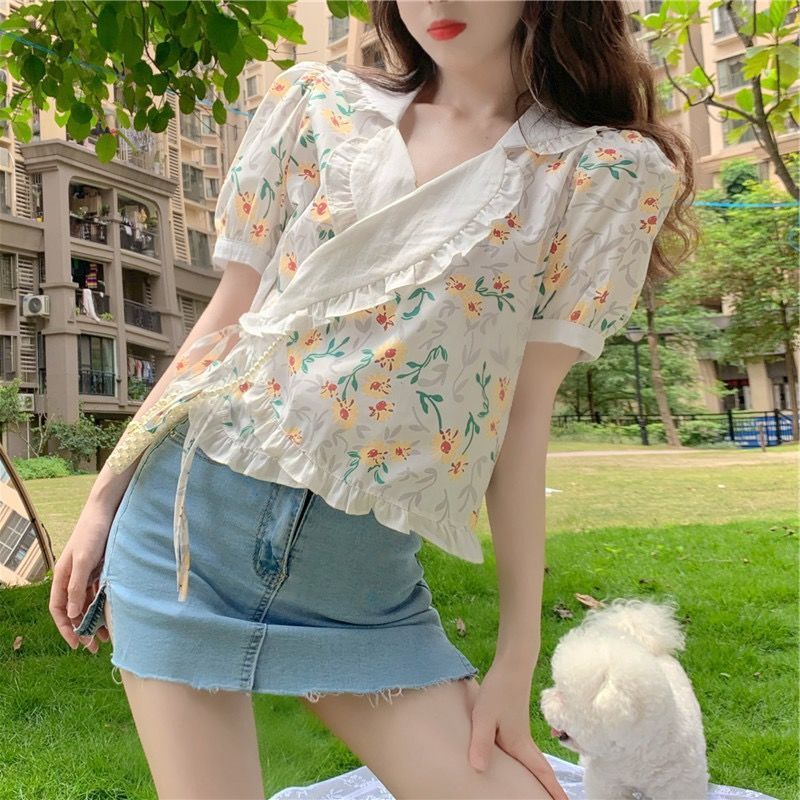 Áo Thun Nữ Ngắn Tay Cổ Chữ V Thời Trang Hàn | BigBuy360 - bigbuy360.vn