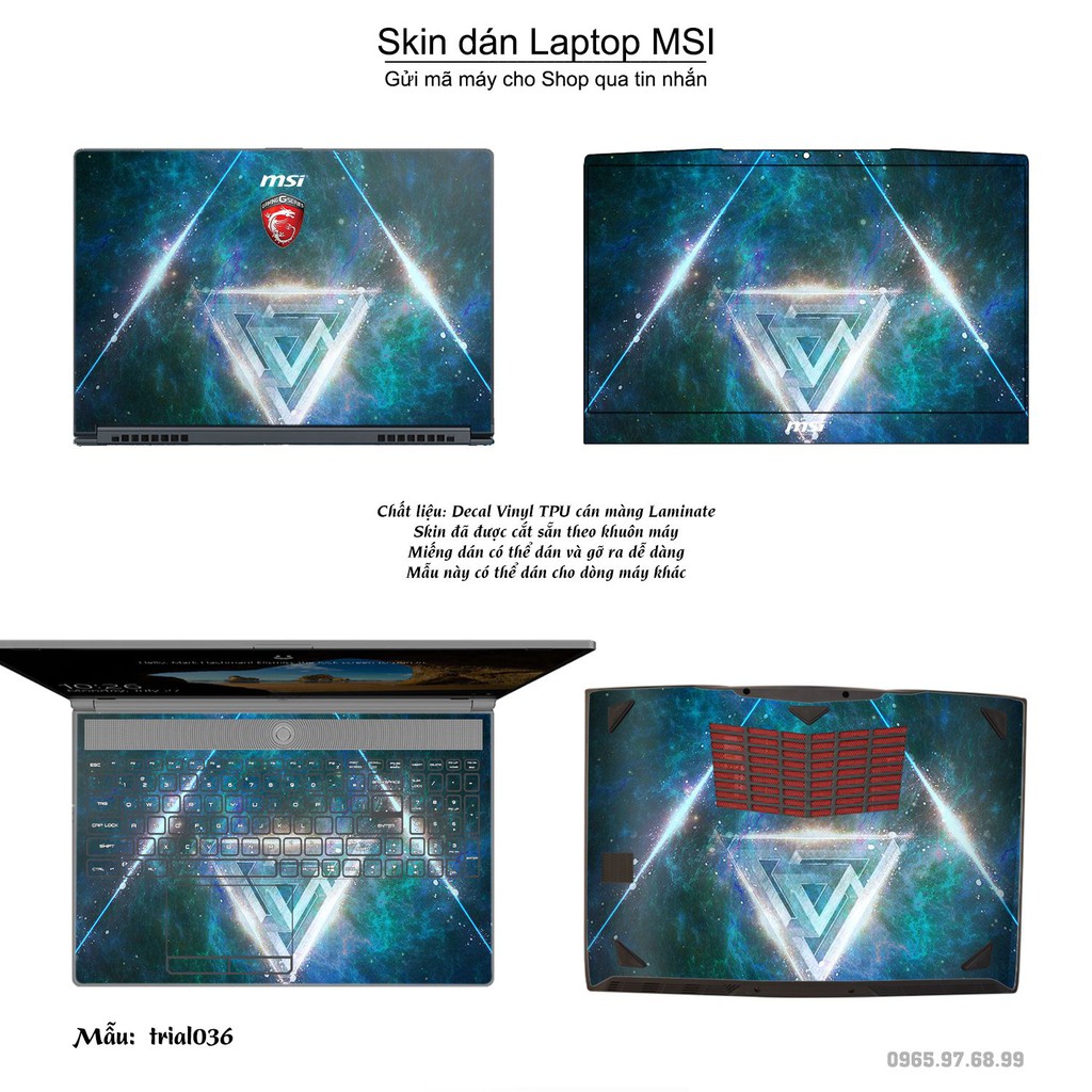 Skin dán Laptop MSI in hình Đa giác _nhiều mẫu 6 (inbox mã máy cho Shop)