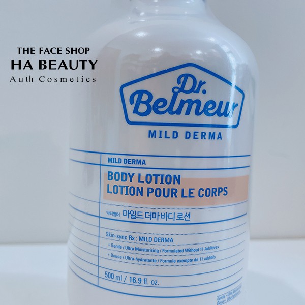 Sữa dưỡng thể dưỡng ẩm tốt trắng da thơm lâu cho da nhạy cảm The Face Shop Dr Belmeur Mild Derma Body Lotion 500ml