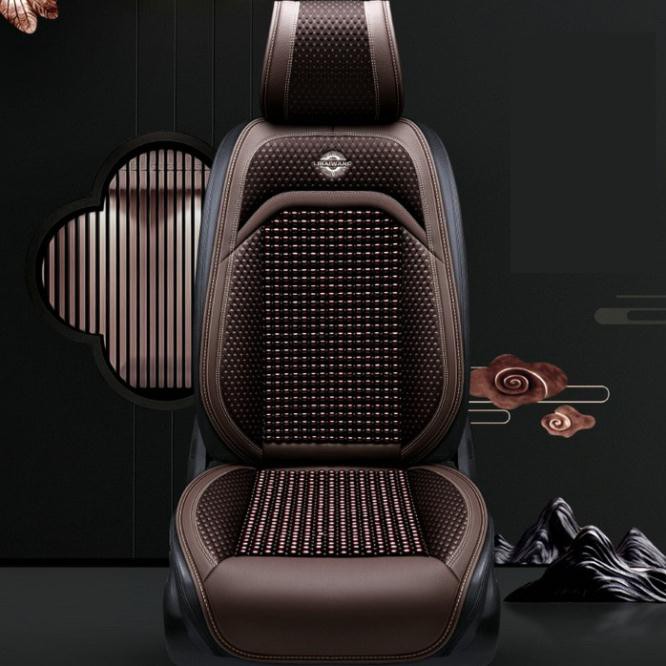 (giá sỉ) 2 Bộ áo ghế hạt gỗ libaiwang cao cấp - lót ghế da mới có hạt gỗ massage - hàng mới đông xuân 2021