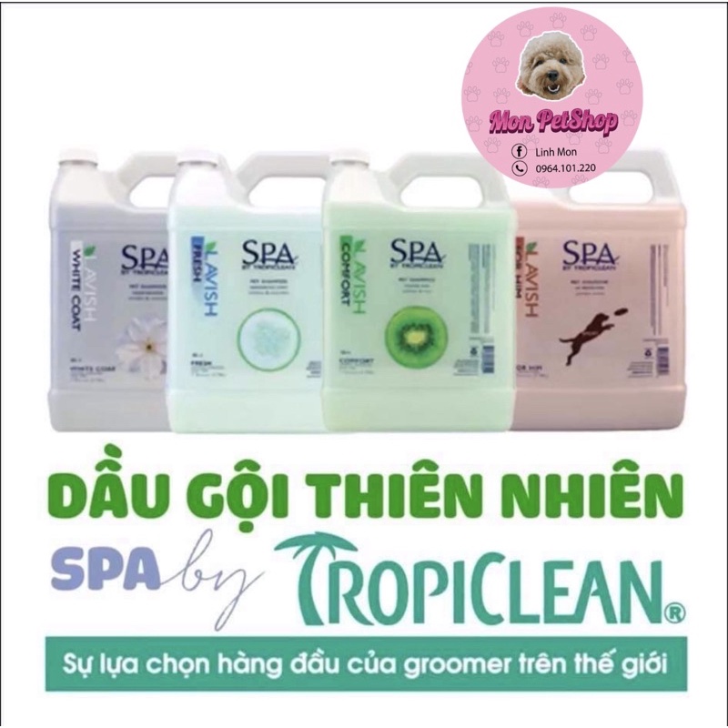 [ Tropiclean ] Sữa tắm Spa Lavish cao cấp can 3.78L