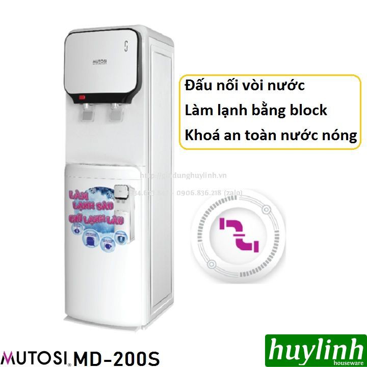 [Mã ELHAMS5 giảm 6% đơn 300K] Cây nước nóng lạnh Mutosi MD-200S - Làm lạnh bằng Block