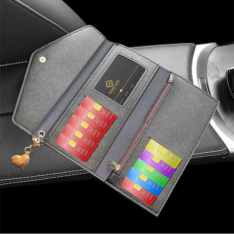 Ví SEAMETAL đựng thẻ ô tô bằng lái xe đính pha lê hai mặt