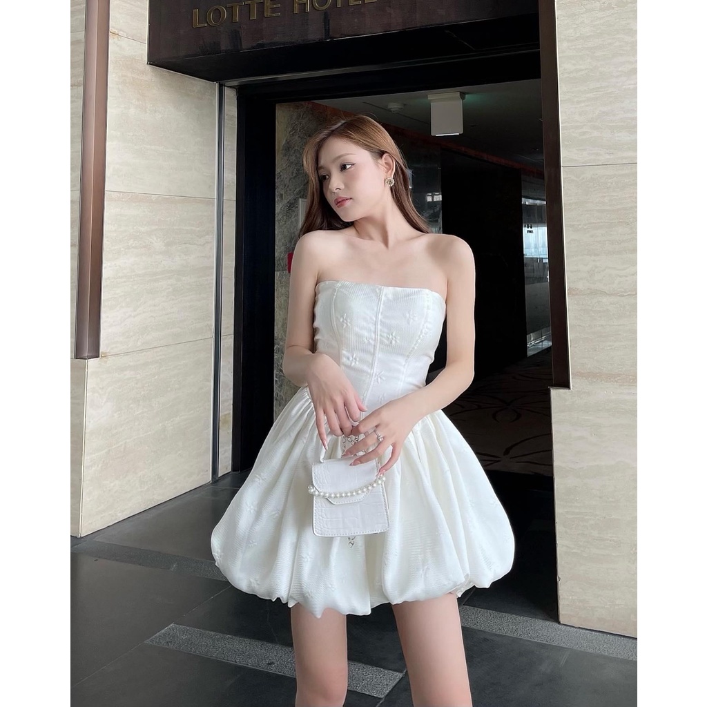 Váy quyến rũ dáng xòe vân nổi hoạ tiết cao cấp công chúa bồng bềnh - Angelic Dress