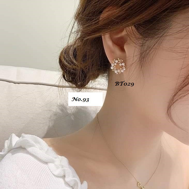 (Bán chạy nhất) Khuyên tai nữ bông tai vòng nguyệt quế trang sức No.93 Jewelry (BT029)