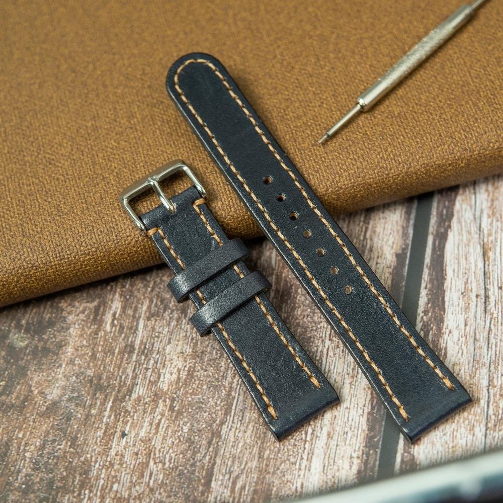 Dây da đồng hồ Vnstrap 18mm 20mm 22mm handmade da bò đeo gia xịn cao cấp đẹp giá rẻ A3