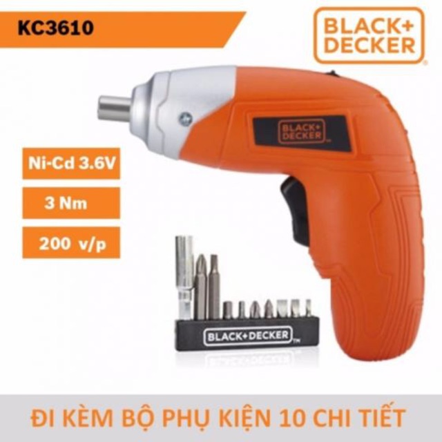 Kc3610 Siết vít 3v6 Black &amp; decker