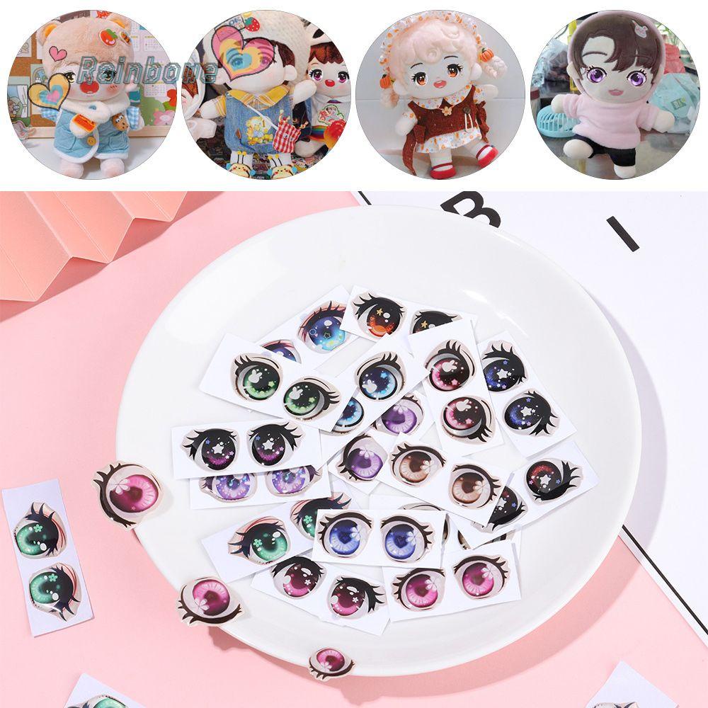 Set 5 Cặp Miếng Dán Kính Hoạt Hình Dễ Thương|Nhãn Dán Trang Trí Lông Mi 8mm/10mm/12mm/15mm