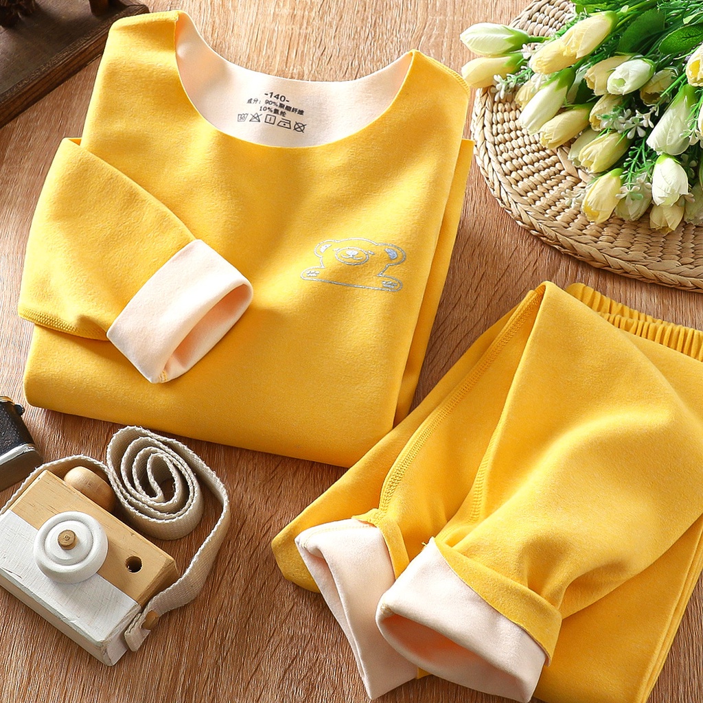 Bộ Đồ Ngủ Dày Dặn Giữ Nhiệt Thời Trang Mùa Đông Cho Bé Trai Và Gái 2305