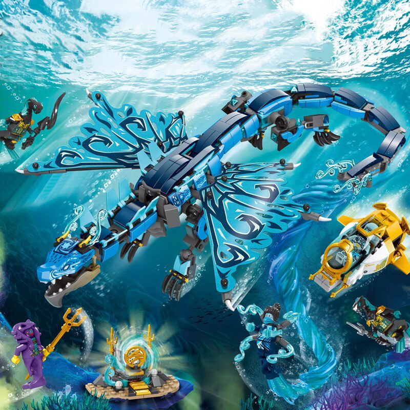Đồ chơi Lắp ráp Mô hình 90017 MOC Water Dragon FIT 71754 749pcs