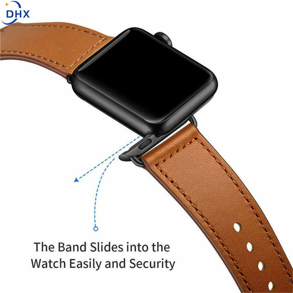 Dây đeo bằng da thật cho đồng hồ thông minh Apple Watch Series 7 6 5 4 3 2 SE 40/44mm