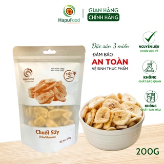 Chuối sấy HAPUFOOD túi 100/200Gram, thơm ngon, giòn rụm, ATVSTP- Đồ ăn vặt cho mẹ và bé