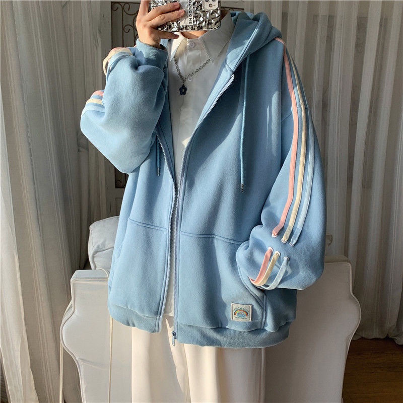 【Keroro】Áo khoác nỉ 1 lớp dày dặn phối kẻ sọc tay FuLL SIze | BigBuy360 - bigbuy360.vn