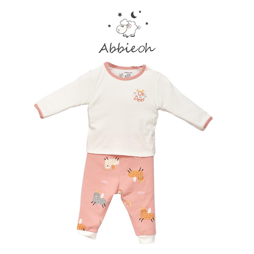 Bộ quần áo sơ sinh ABBIEOH dài tay chất liệu cotton cho bé 0 - 3 tuổi BO218 BO219