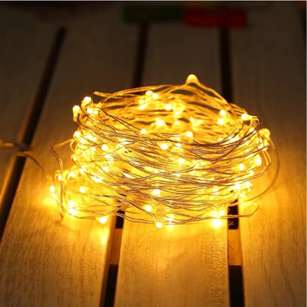Đèn dây LED USB 5M làm vòng hoa tạo kiểu đèn đom đóm trang trí giáng sinh tiệc cưới tiện dụng