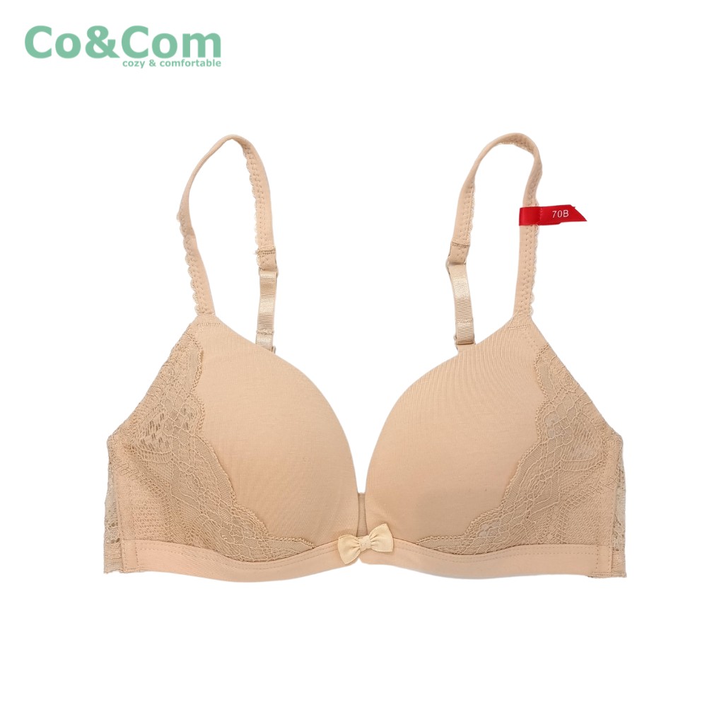 Bộ Đồ Lót Nữ Co&Com BAN5007 Không Gọng Không Đệm Mút Chất Cotton Pha Ren Quyến Rũ Mềm Mại | BigBuy360 - bigbuy360.vn